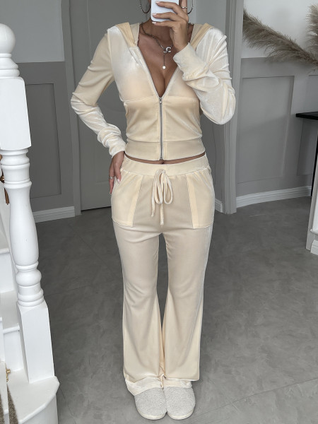 Zipper jacket and pants set