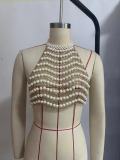 Handmade shell chest chain pearl chain vest top