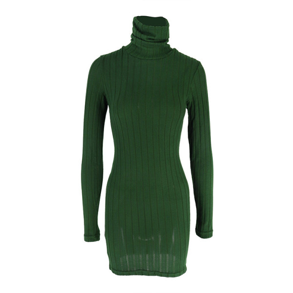 Long sleeved round neck hip hugging dress