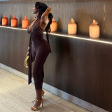 Small foot sports commuting jumpsuit with V-neck strap and trendy jumpsuit