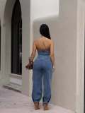 Flat top elastic pants set
