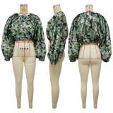 Bat sleeve zipper jacket short top