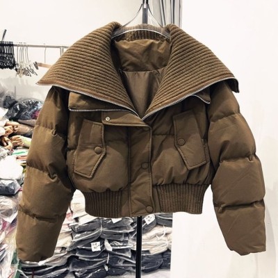 High waisted, big collar cotton jacket