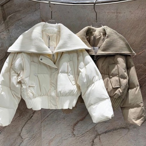 High waisted, big collar cotton jacket