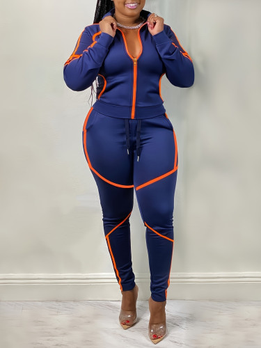 Printed long sleeved long pants two-piece set