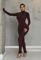 Velvet tight fitting hip lifting high elastic jumpsuit