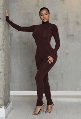 Velvet tight fitting hip lifting high elastic jumpsuit