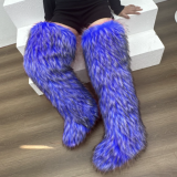 Thigh-high boots, wool over-the-knee fur-lined snow boots