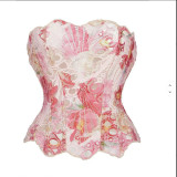 Tight Embroidered Knitted Corset