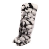Thigh-high boots, wool over-the-knee fur-lined snow boots