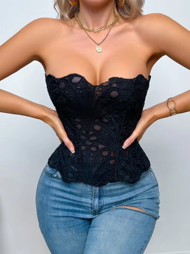 Tight Embroidered Knitted Corset