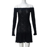 High elasticity 3D three-dimensional fabric wrapped chest and shoulder dress