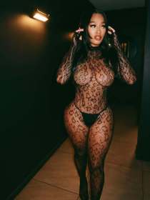 Leopard print high neck backless jumpsuit with mesh stockings