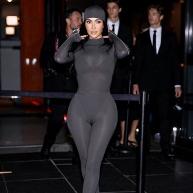 Long sleeved jumpsuit with patchwork tight pants, two piece set