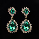 Water droplet crystal earrings