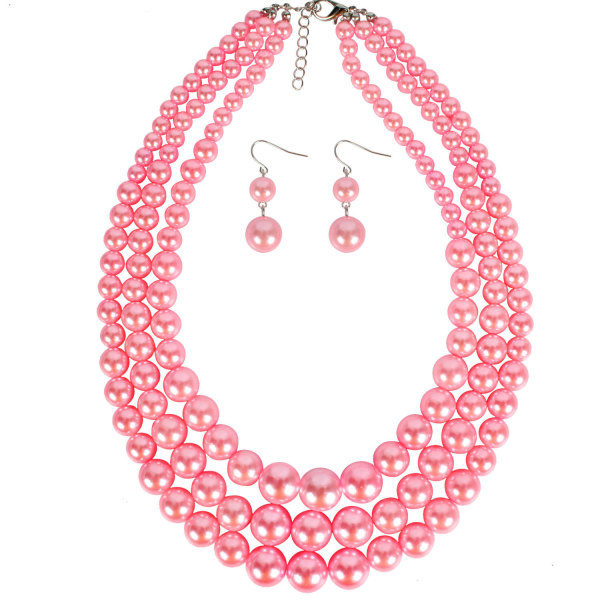 Imitation pearl collarbone multi-layered necklace