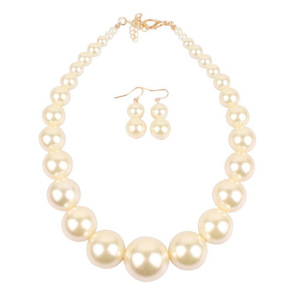 Imitation pearl collarbone chain