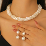 Pearl Earrings and Necklace Set