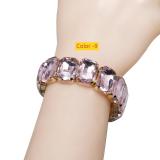 Geometric gemstone elastic bracelet