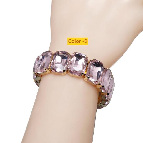 Geometric gemstone elastic bracelet