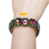 Geometric gemstone elastic bracelet