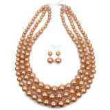 Imitation pearl collarbone multi-layered necklace