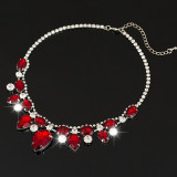 Red Water Drop Crystal Pendant Necklace