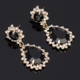 Water droplet crystal earrings