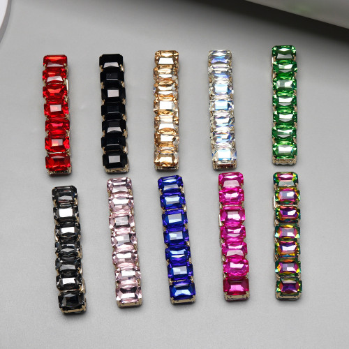 Geometric gemstone elastic bracelet