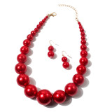 Imitation pearl collarbone chain