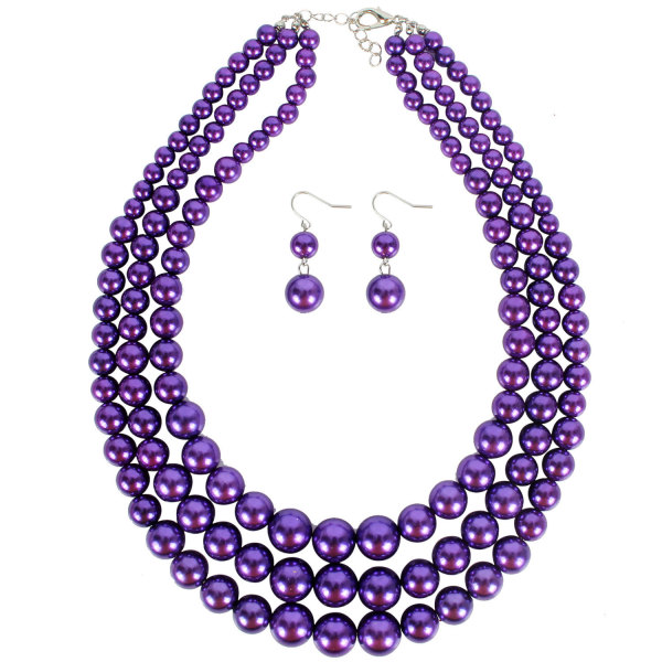 Imitation pearl collarbone multi-layered necklace