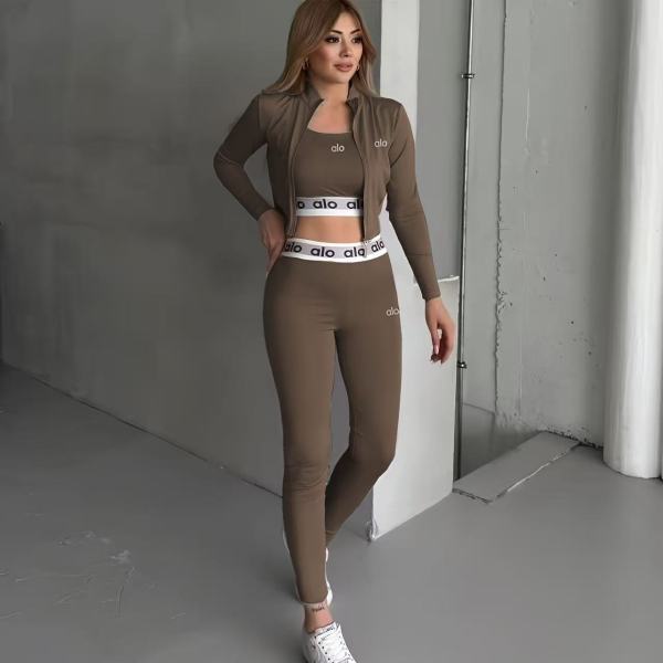 Embroidered Sports Yoga Set of Three