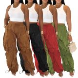 Flared Pants with Ruffles and Loose Fit