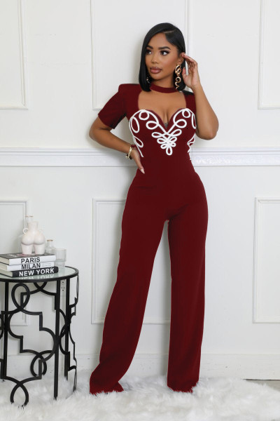 Line splicing sports fitness short sleeved jumpsuit