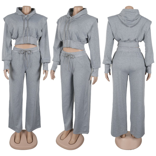 Hoodie wide leg two-piece set
