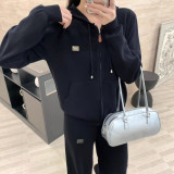 Embroidered Zipper Coat Pants Set Two Piece Set
