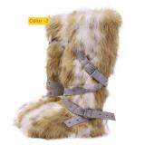 High end tied hairy boots with velvet rivets, fur snow boots
