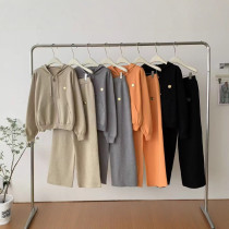 Two piece cardigan wide leg pants set