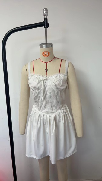 Lace patchwork camisole skirt