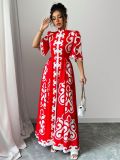 Floral maxi dress with loose fit