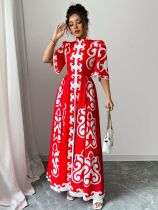 Floral maxi dress with loose fit