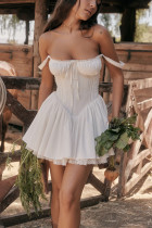 Lace patchwork camisole skirt