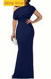 Sleeveless off shoulder tight long dress
