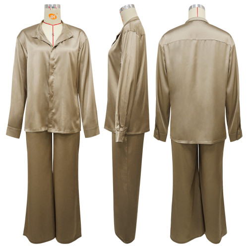 Woven long sleeved shirt and pants set