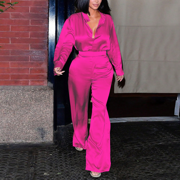 Woven long sleeved shirt and pants set