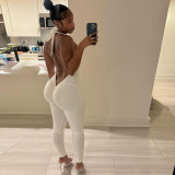 Backless Over-the-Shoulder Strappy Hip-Up Bodysuit
