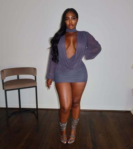 Mesh splicing solid color hip hugging short skirt dress