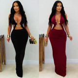 Solid color lace up arm hugging dress