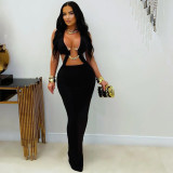 Solid color lace up arm hugging dress