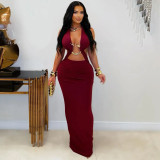 Solid color lace up arm hugging dress